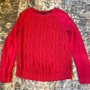 Tommy Hilfiger Red Cable Knit Sweater